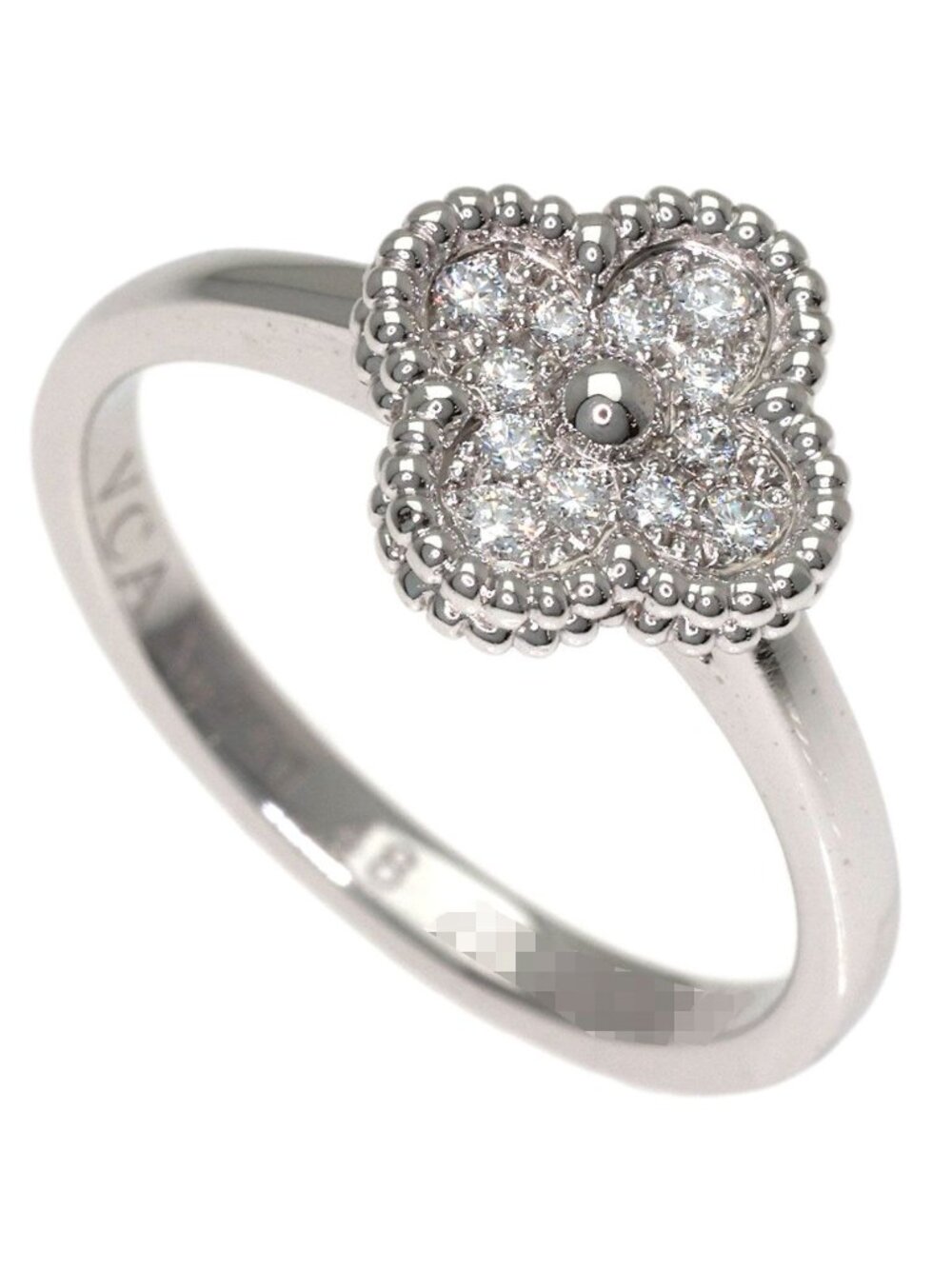 Van Cleef & Arpels Sweet Alhambra Diamond 48 Ring 18k White Gold